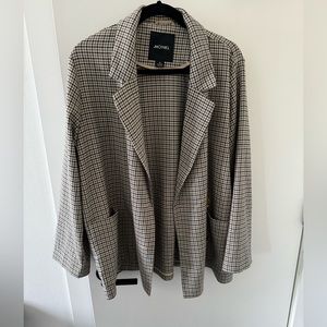 Houndstooth Blazer, Tan Blue Green Medium Oversized MONKI